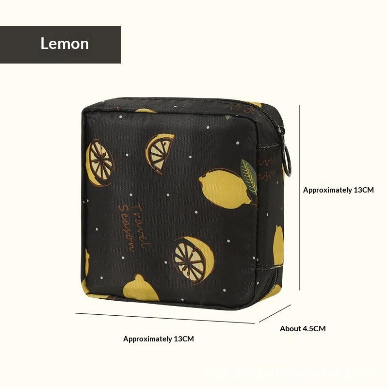Women Sanitary Napkin Tampon Storage Bag Portable Waterproof Organizer Pouch Cartoon Pattern Sanitary Napkin Bag