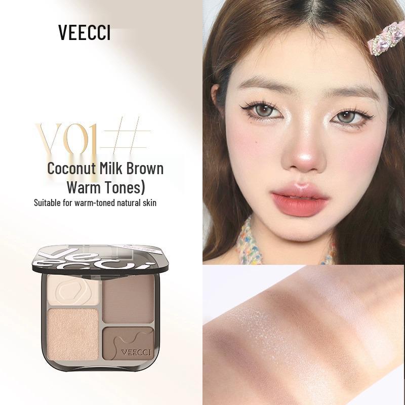 

VEECCI Weizi Highlight & Contour Palette: All-in-One Blush, Nose & Side Shadow, Brightening Trio.