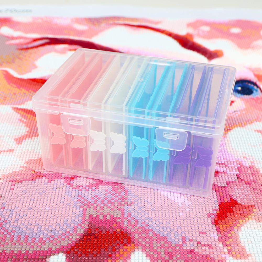 8pcs Diamond Painting Organizer Set with Clear Storage Box Cover Beads Container Tray DIY Diamond Embroidery Crafts Accessories