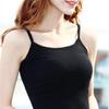 Solid Color Spaghetti Strap Slimming Tank Top – Round Neck, Plus Size, Versatile Camisole for Women, Ideal for Spring and Summer.