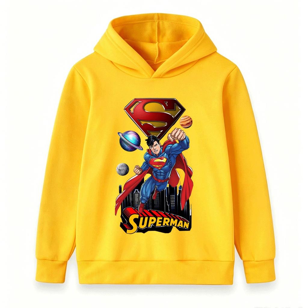 Kids Boys Girls Long Sleeve Hoodie Super Hero Print Casual Pullover Sweatshirt for Children Daily Wear