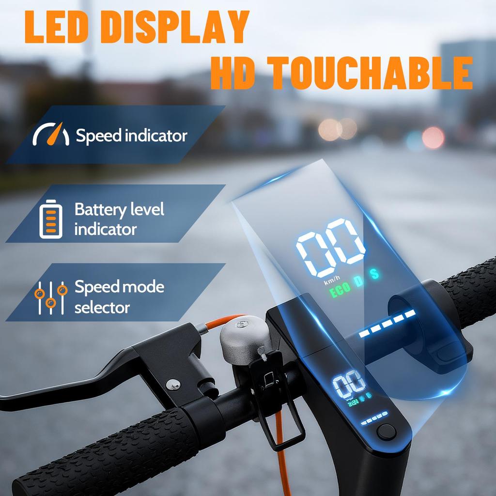 Elektrická koloběžka pro dospělé s tlumiči a aplikací, dojezd 30-35 km, 8,5" ultralehká skládací e-koloběžka, 350W motor, 3 režimy rychlosti, TODIMART T6