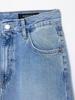 2025 Frühling Damen Hellblaue Mid-Waist Tapered Jeans mit Gebogener Seitennaht
