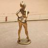 Vintage Brass Bikini Girl Sculpture Retro Figurine Art Deco Desktop Ornament Unique Office Desk Decor Collectible Gift For Adult