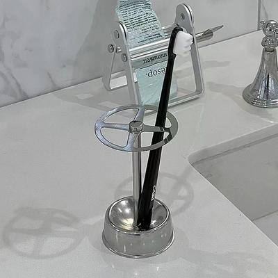Stainless Steel Toothbrush Stand Toothpaste Holder Home Storage Organizer Kitchen Rack Bathroom Accessories Lazy Tube Squeezer