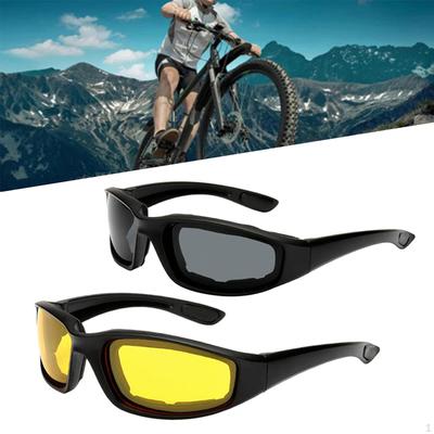 2 Pairs of UV400 Anti-fog Flexible Motorcycle Goggles for Outdoor Sports