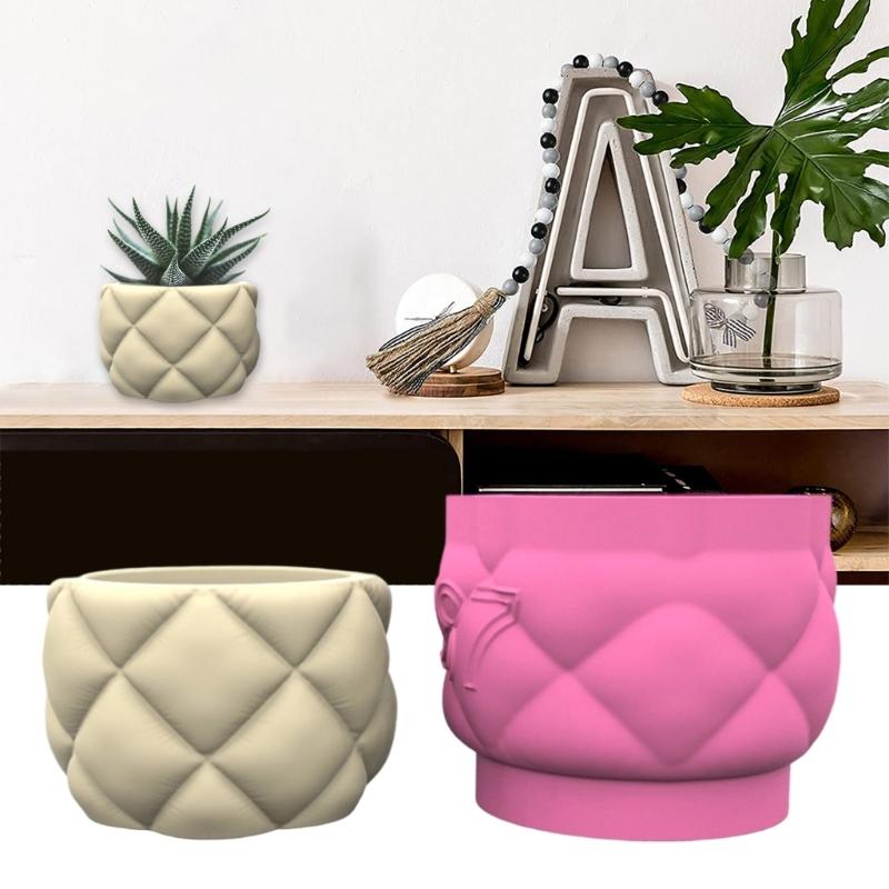 Succulent Planter Silicone Mould Sofa Texture Concrete Flower Pot Mold Easy Demold Gypsum Mould for Home Decoration