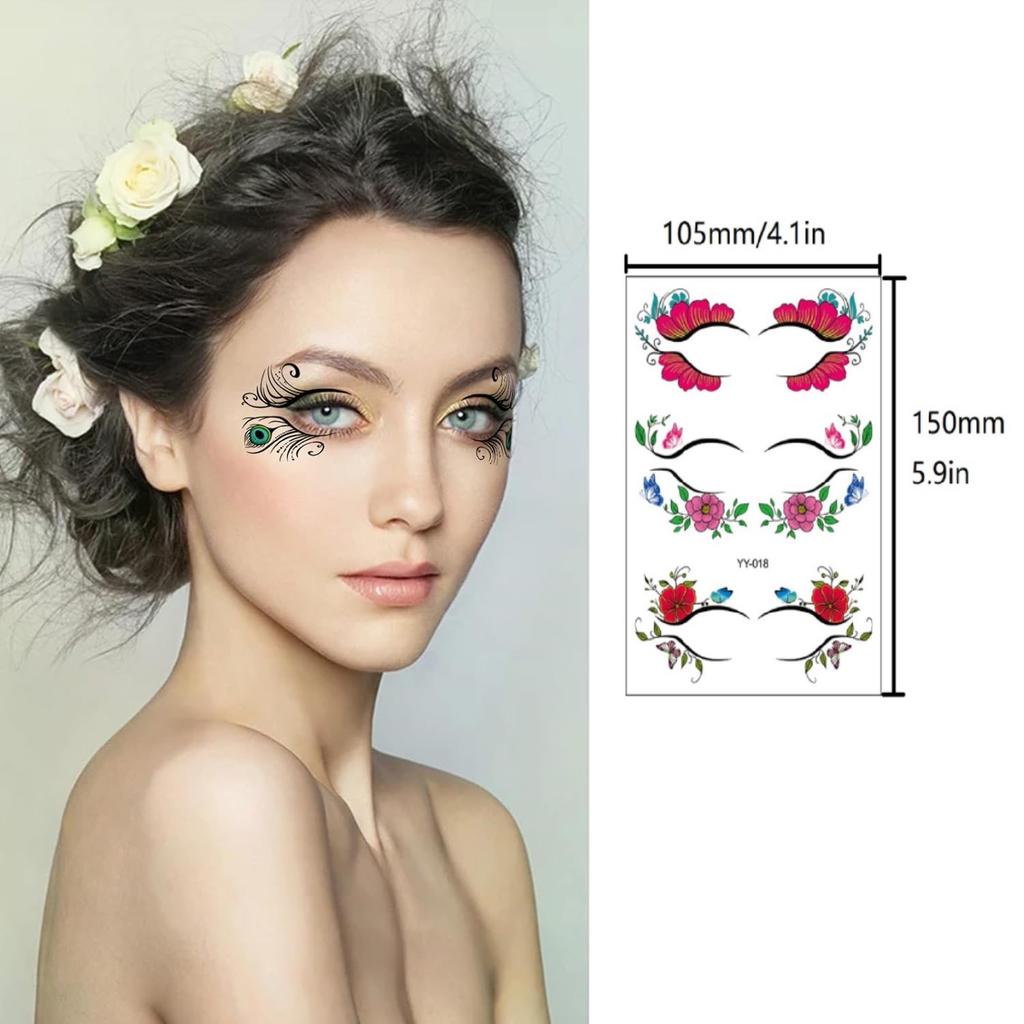 30 Pairs Temporary Eye Tattoo Vivid Eyeliner Makeup Stickers Tools Christmas Birthday Valentine'S Day Wedding (10 Sheets)