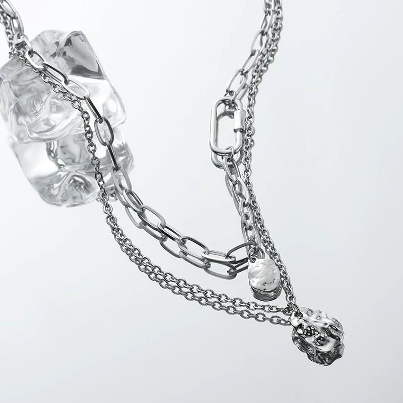 Double Layer Titanium Steel Necklace for Women - Long, Chic Clavicle Chain, Sweet & Cool Style, Light Luxury Accessory