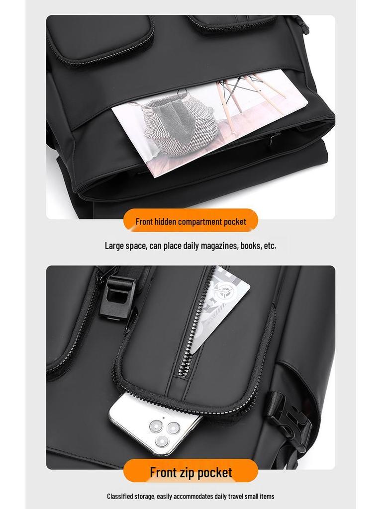 Men's Water-Resistant Casual Backpack - Large Capacity, Double Pocket, Multifunctional, Lightweight Fashion Laptop Bag