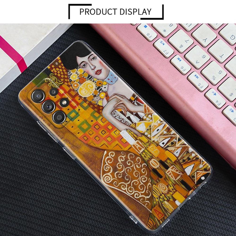 Kiss by Gustav Klimt Golden Freya's Tears Clear A55 Cases For Samsung Galaxy A52 5G A53 A72 A54 A73 A33 A32 A23 A35 Phone Cover