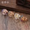 New Color Painting Oil Geometric Hollow Rose Elastic Ring, Fashionable Versatile Women's Alloy Ring