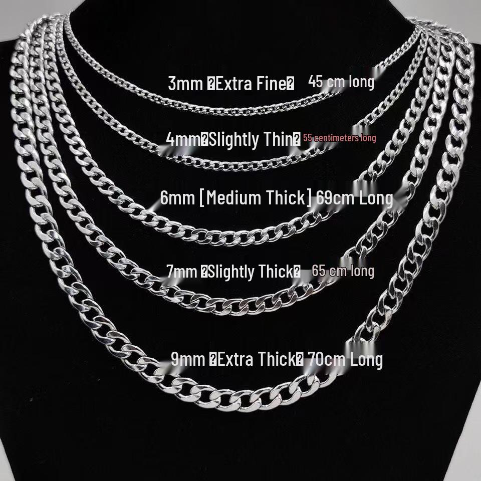 

Унисекс Ожерелье Кубинская цепь из титановой стали - Не выцветающий Хип-хоп стиль для Осени/Зимы Length 55cm
