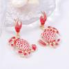 Fashion Summer Beach Vacation Style Cute Color Crab Shape Earrings Women's Unique Earring Female Jewelry