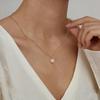 European French Minimalist Single Pearl Titanium Steel Clavicle Necklace