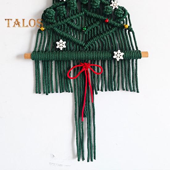 Wall Hanging Tapestry with 17 Accessories Manual Braided Bohemian Style Hollow Out Dorm Home Hotel Wall Decoration Christmas Tree Hanging Pendant