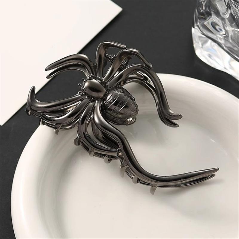 3D Spiders Hair Claw Clip Strong Grip Multiuse Hair Clamp For Women Daily Activity and Halloween Party Punk Headpiece