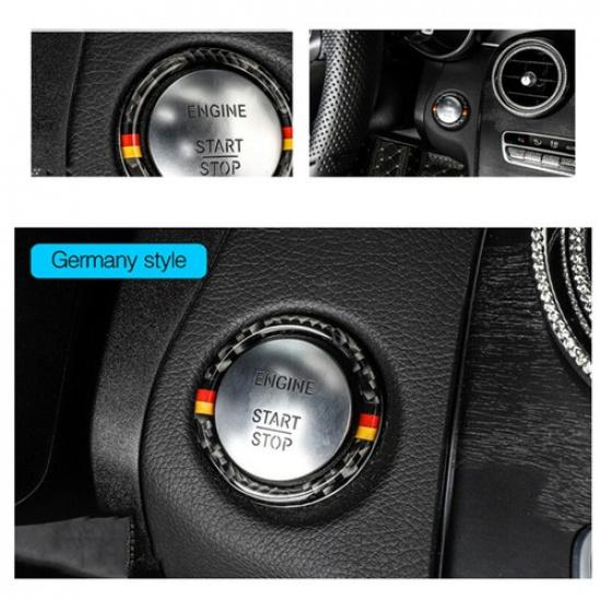 Carbon Fiber Car Engine Start Stop Ignition Trim For Mercedes Benz C Class W205