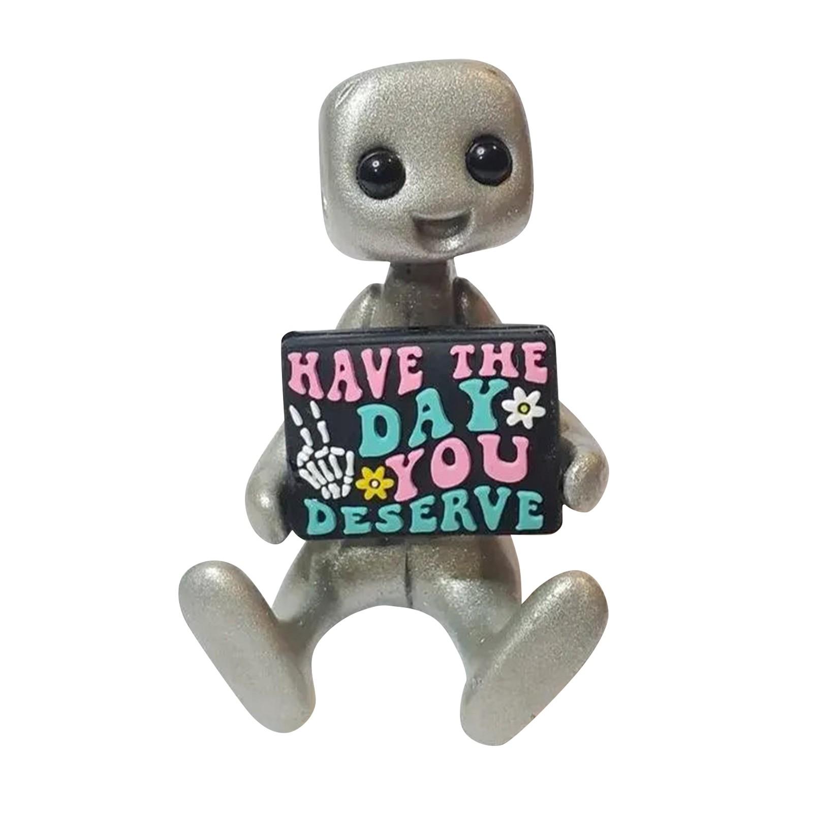 

Фигурка робота, художественная игрушка из смолы, кавайный декор стола, интересное украшение, подходит для стола One Size