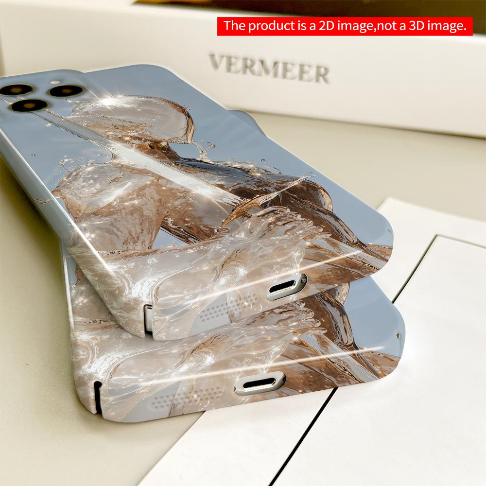 2DFlat Liquid Gold Warrior in Motion All inclusive film hard phone case, compatible with iPhone 18 Pro Max 17 16 15 14 13 12 11