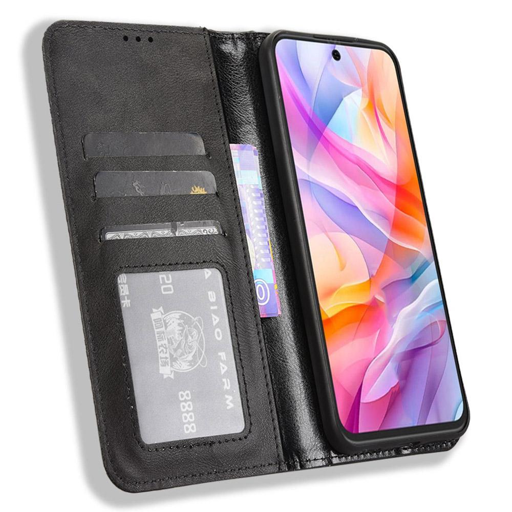 

Phone Case For ZTE Blade V70 Design/Nubia V70 Design/Blade V70 Vita Wallet Stand Retro Texture Leather Phone Cover Brown