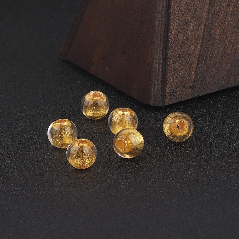 Goldfolien-Lampwork-Räucherstäbchen-Asche-Perlen, DIY-Armband-Abstandshalter, Zubehör & Stopperperlen