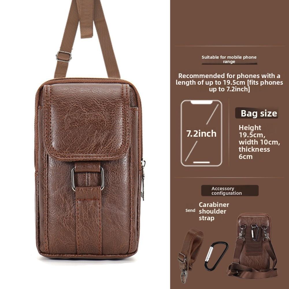 With Strap Mobile Phone Pouch Double Layers Phone Belt Hanging Pouch Phone Belt Clip Bag  Outdoor