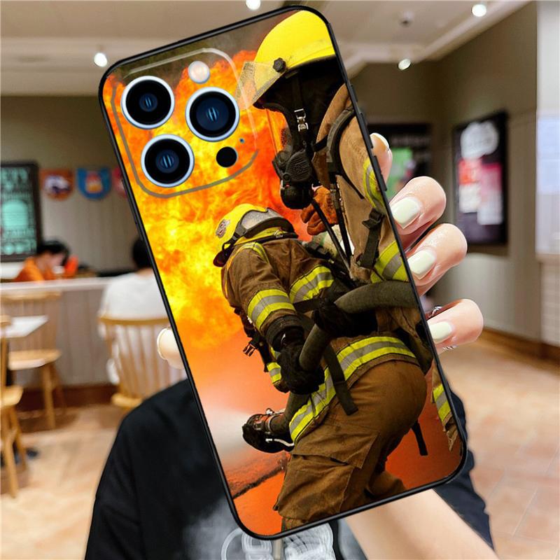 

Cool Firefighter Heroes Fireman Case For iPhone 17 16 15 13 12 11 14 Pro Max Mini Plus 16e 17 Air Bumper Cover Accessories iPhone 16e
