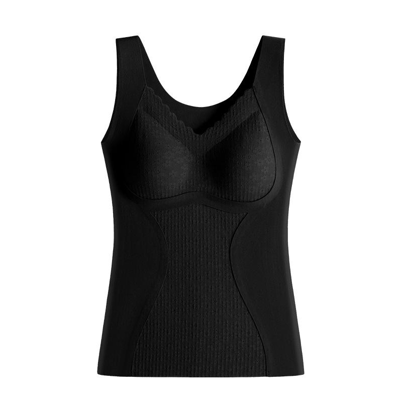 

Tuck the abdomen to keep warm, new in autumn and winter, no-wear bra with chest pad, piled and thick gathering non-marking primer - 2xl( 72.5-85kg ) чорний