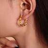 Gold-Plated Titanium U-Shaped Drip Oil Ear Cuffs - European & American Style Earrings for Women