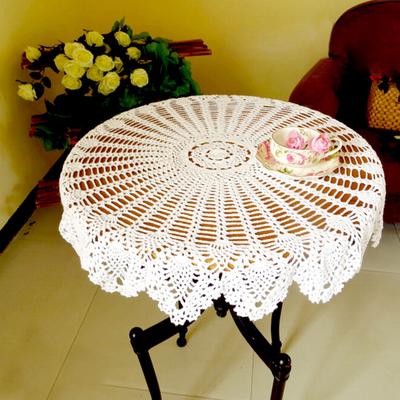 2S-Sweet Room 80cm Mutfak Yemek Odası Restoran Tığ İşi Yuvarlak Pamuklu Masa Örtüsü Mat Dekor