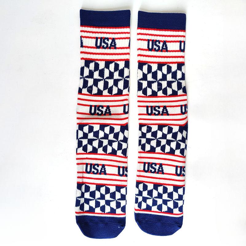Men Socks Letter Stripe Star Goddess of Liberty Eagle Pattern Couple Socks Gourmet Burger Sandwich Pizza Funny Cotton Socks