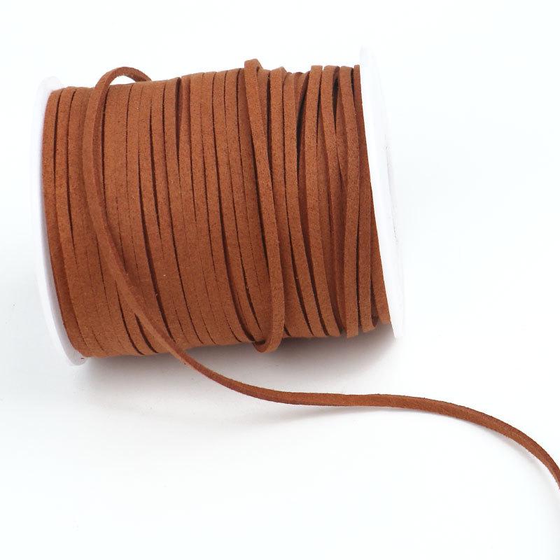 2mm Faux Leather Cord for Flower Bouquet Wrapping - Velvet Gift Ribbon for Florist DIY Projects, Large Roll