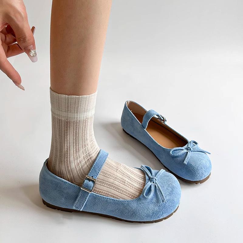 

Туфли-лодочки на плоской подошве с неглубоким вырезом, женские, новые, весенние, универсальные, для юбки, балетки Мэри Джейн 40 синий