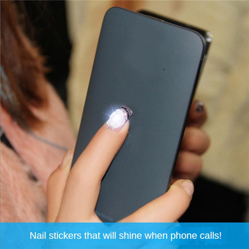 

50Pcs NFC Flash Nail Sticker LED Bare Chip Intelligent Luminous Nail Lamp Nail Sticker Enhancement, White Light белый