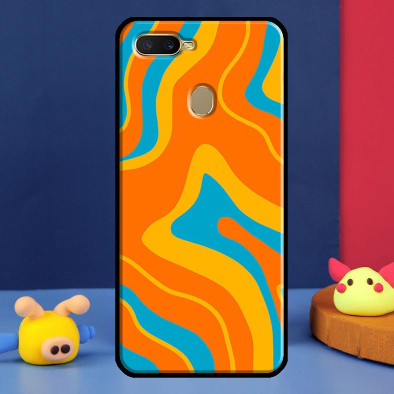 Liquid Swirl Abstract Blue Grey Case For Oppo A98 A78 A58 A15 A16 A17 A5 A9 A91 A52 A72 A76 A96 A74 A94 A54 S A57 A77 Cover