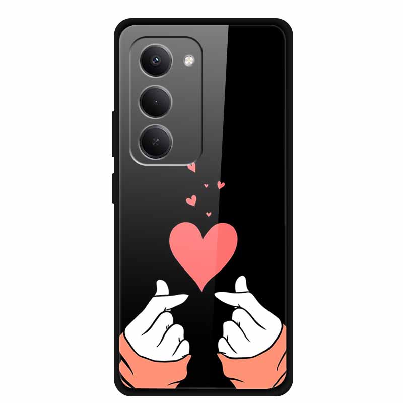 Glas-Rückseite für Xiaomi Redmi 15 4G Cartoon Niedlich Weicher Stoßfänger Harte Gehärtete Glas Hülle für Xiaomi Redmi 15 5G Hülle 6,9" Schale