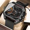 Luxury Men Wristwatch Date Week Luminous LED Quartz Man Clock Silicone Strap Electronic Dual Time Fashion Men's Watches