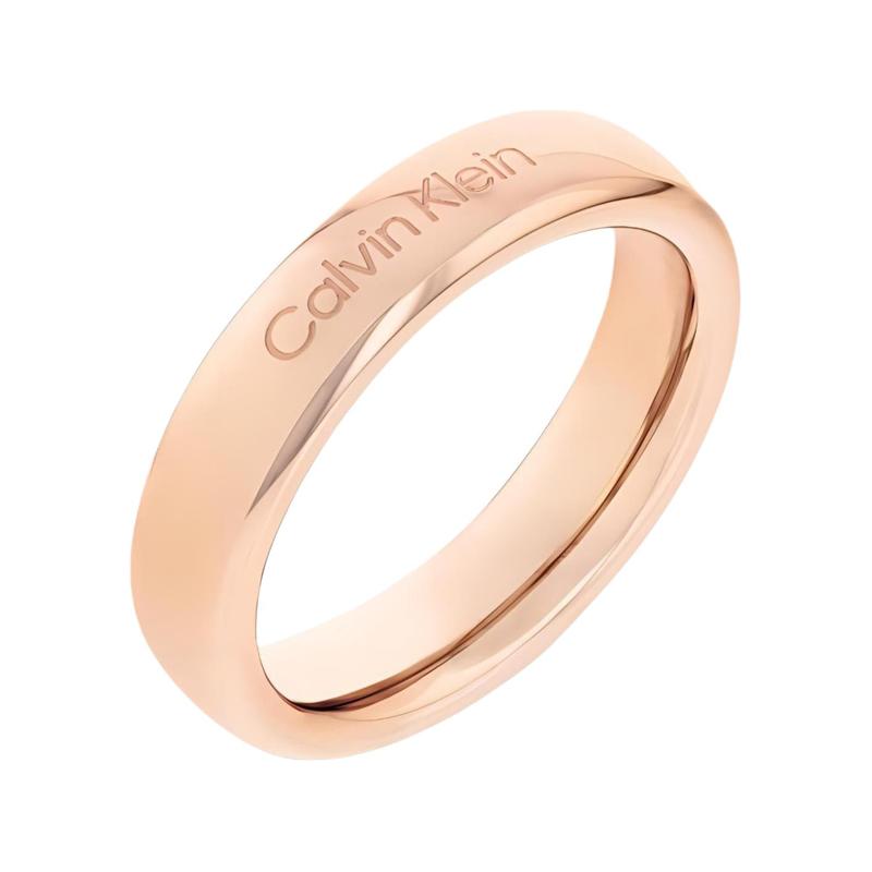 Calvin Klein Eternal Series Perfect Love Plain Ring Simple Solid Color Ring Men and Women Same Style Couple 7340216 35000514-Carnation Gold B Regular золотой