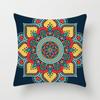 Household Stitching Colorful Mandala Printed Pillow Cover Bedroom Sofa Cushion Peach Leather Velvet Cushion Cover