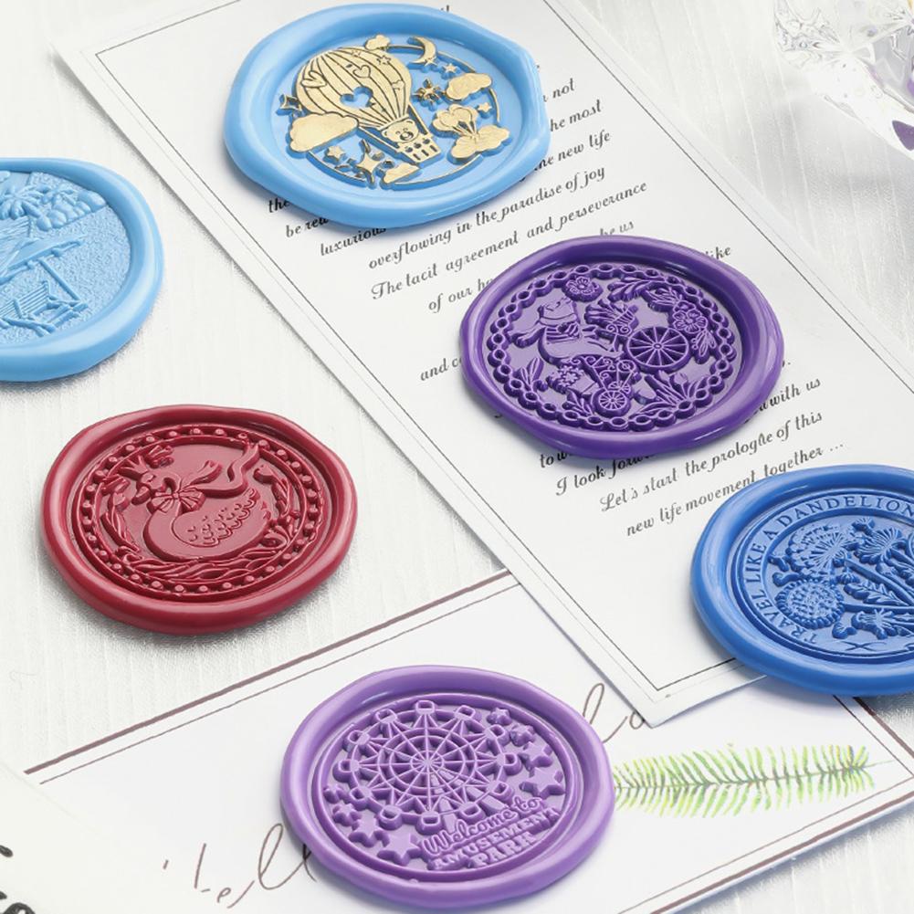 Special-shaped Fire Paint Copper Head 3D Relief Wax Sealing Copper Head Classic Vintage DIY Manual Account for Gift Scrapbooking