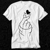 Finger Heart Korean I Love You Hand Sign Language T Shirt 185