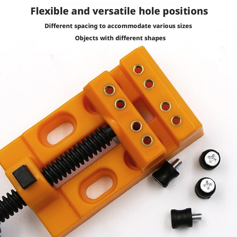 Quick-Release Mini Bench Vise 8-Hole Universal Table Clamp DIY Jewelry Carving Tool for Woodworking Grinding Small Workpieces