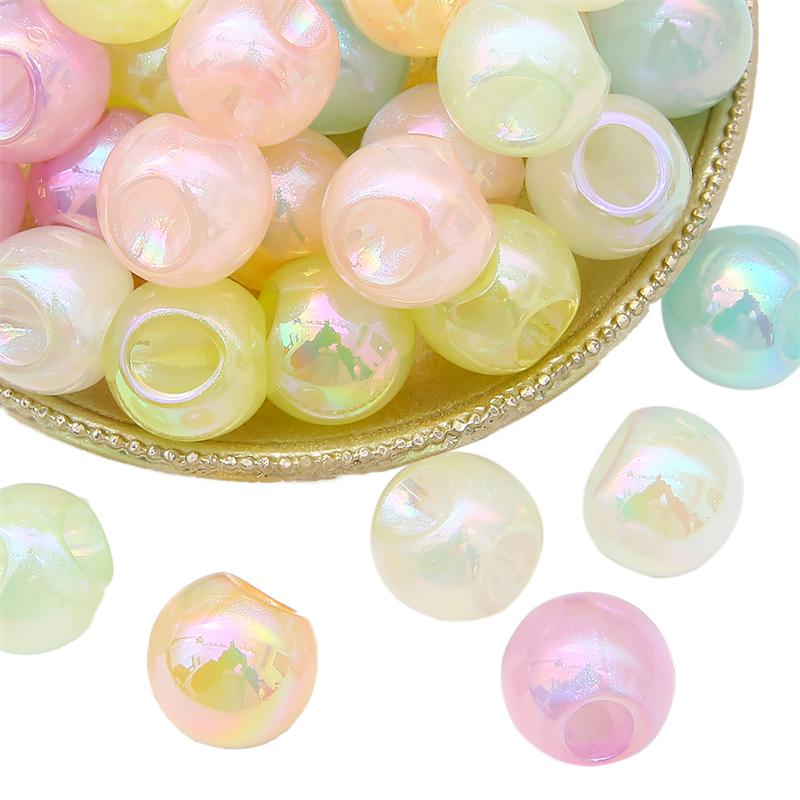 5Pcs Acrylic Colorful Side Hole Ball Beads For DIY Necklace Bracelet Earrings Jewelry Making Craft Accessories