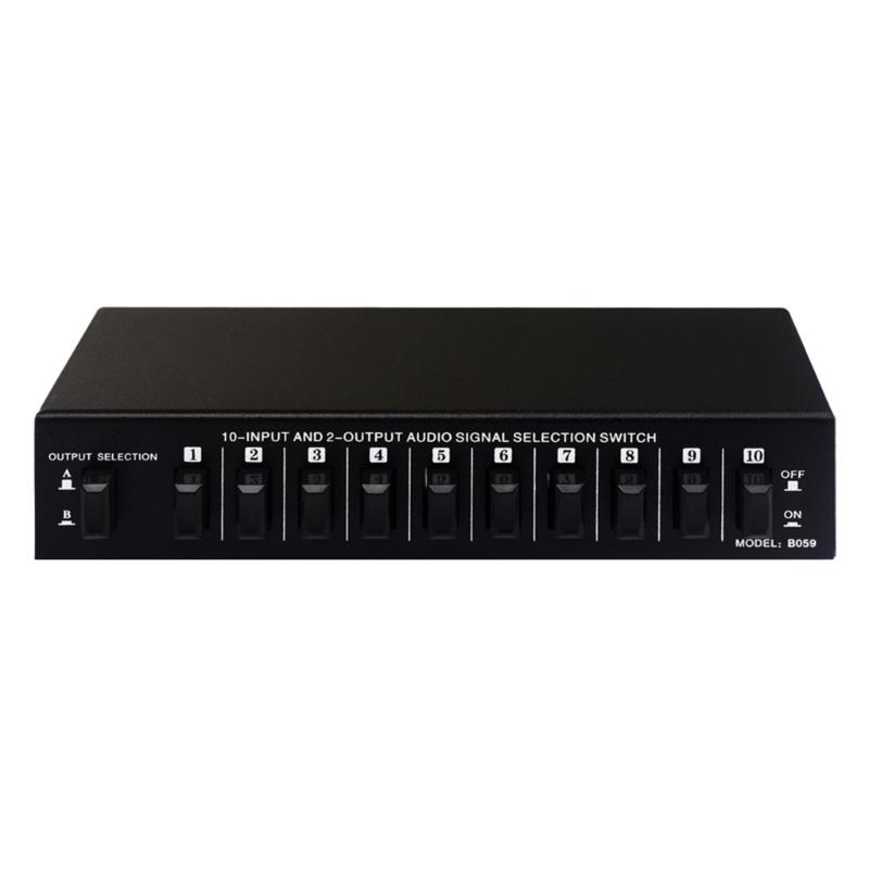 10 in 2 out/2-In 10-Out Sound Signal Selection Switcher Switching Comparator Double Way Easy Switching 10Hz-50KHz