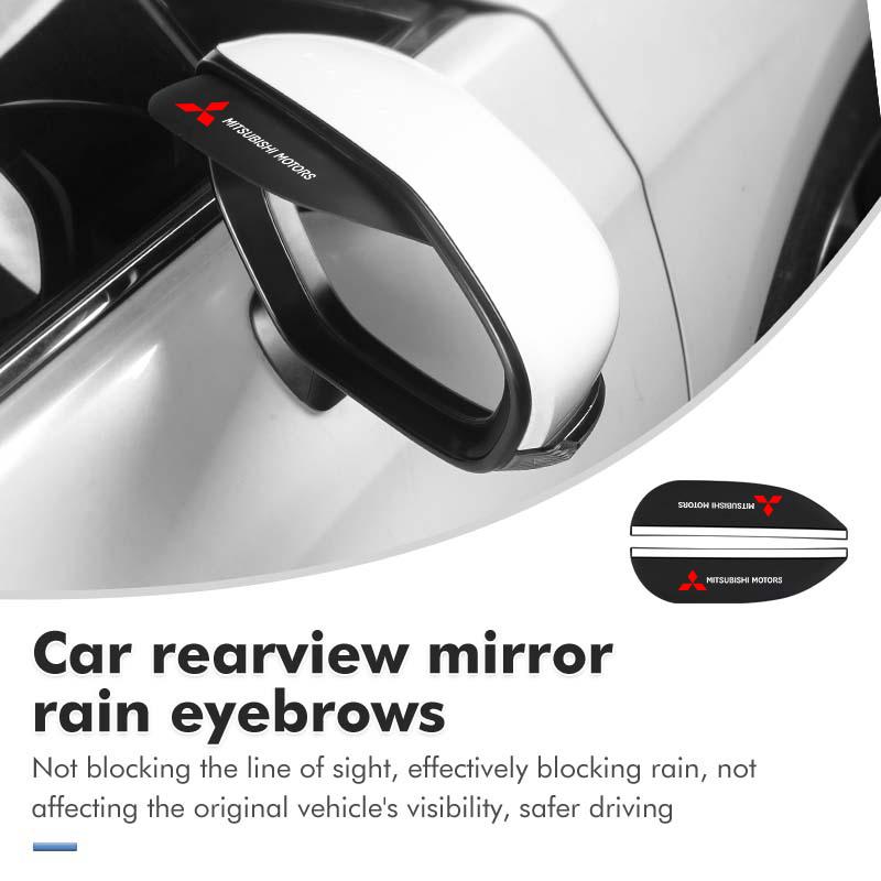 2pcs Car Rain Eyebrow Rearview Mirror Visor Shade Rain Cover Rear View Accessories For Mitsubishi Outlander Lancer L200 ASX