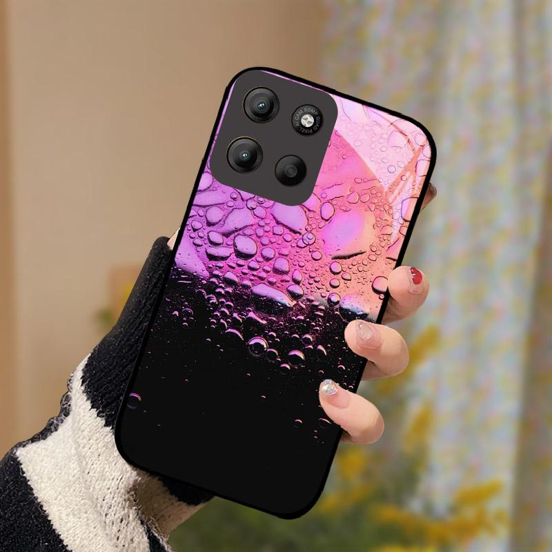 Para Motorola Moto G15 Capa Vidro Temperado Anti Queda Capa de Telefone Para Moto G 15 MotoG15 Capa Protetora Resistente a Choques Concha Dura de PC Bumper Traseiro