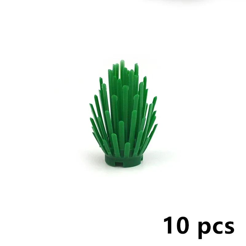 MOC Plants Accessories Bricks 3471 2435 6064 3778 City House Trees Pine Prickly Bush Green Grass Military Building Toys