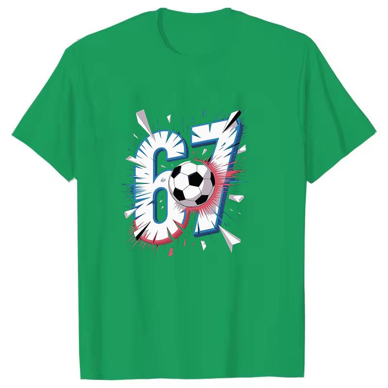 

Six Seven Women Unisex Soccer TShirts Short Sleeves Harajuku Style Unisex Tee Summer Trend Large Size Round Neck Couple Top Shirt 4XL