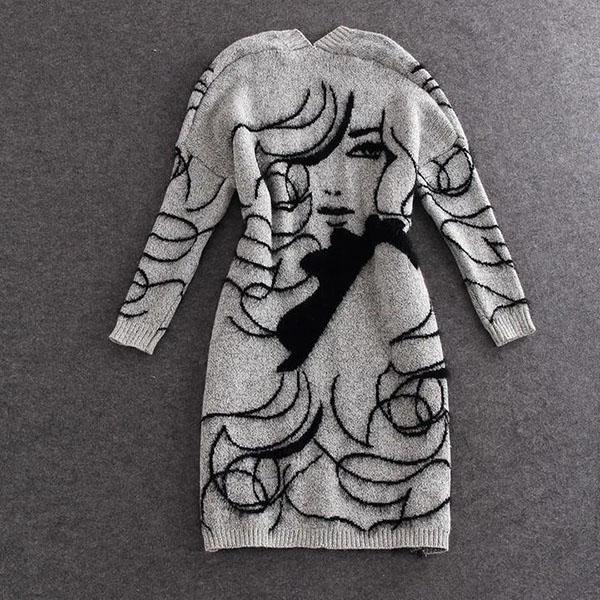 

Женский осенний свитер большого размера, однотонный свободный длинный вязаный кардиган, женское весеннее повседневное вязаное пальто с длинными рукавами M серый